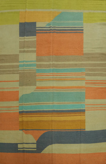 Vegetable Dye Wool Kilim Modern Large Rug 10x14