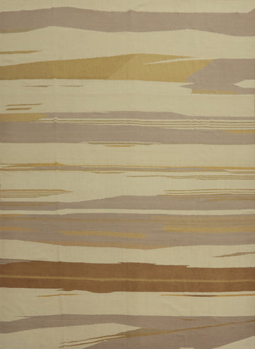 Vegetable Dye Wool Kilim Modern Large Rug 12x15