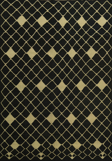 All-Over Wool Trellis Kilim Oriental Area Rug 10x13