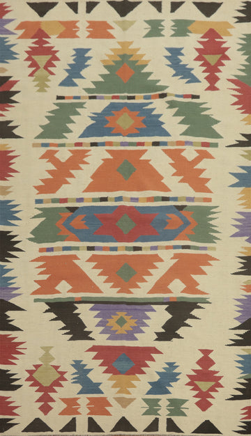 Geometric Kilim Oriental Area Rug 5x8