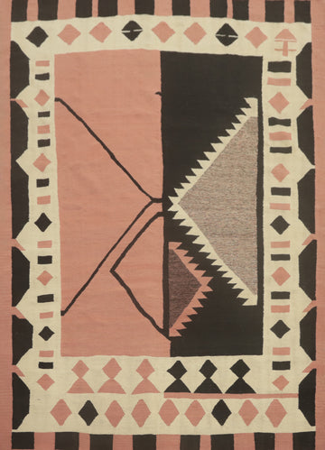 Pink Wool Kilim Oriental Area Rug 8x10