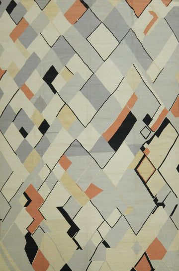 Vegetable Dye Wool Kilim Modern Large Rug 12x16