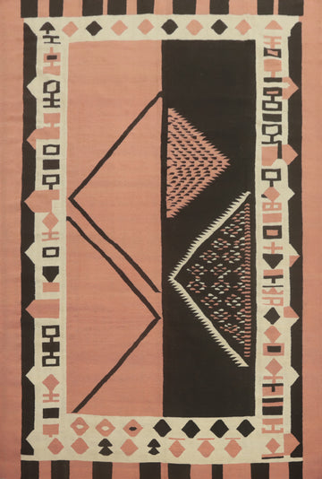 Pink Geometric Kilim Oriental Area Rug 8x12