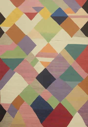 Vegetable Dye Kilim Modern Area Rug 8x10
