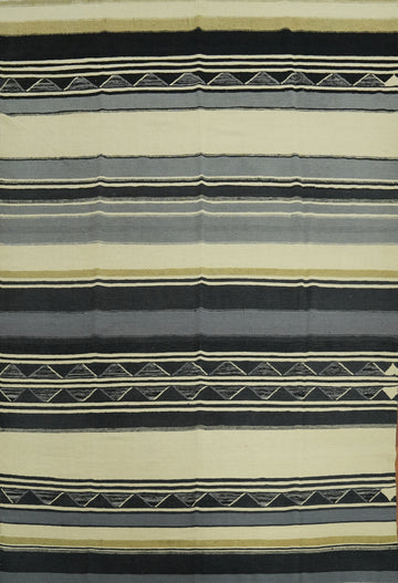 Striped Kilim Vegetable Dye Area Rug 9x12