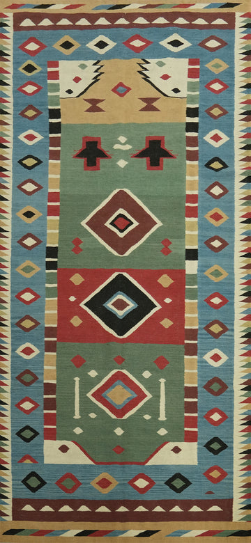 Colorful Tribal Kilim Oriental Area Rug 5x12