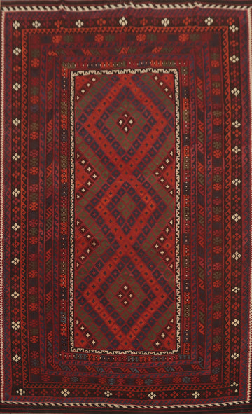 Geometric Kilim Vegetable Dye Area Rug 8x13