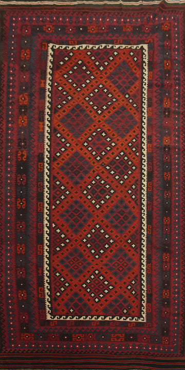 Geometric Kilim Vegetable Dye Large Rug 8x16