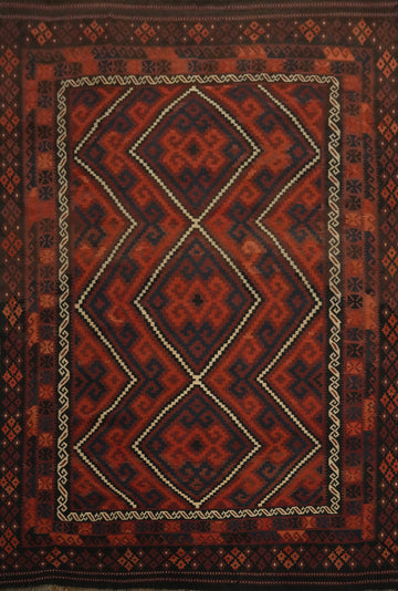 Geometric Kilim Vegetable Dye Area Rug 9x11