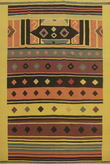 Flat Weave Wool Kilim Oriental Area Rug 9x12