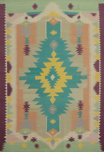 Tribal Kilim Vegetable Dye Area Rug 8x10