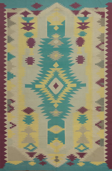 Tribal Kilim Vegetable Dye Area Rug 10x14
