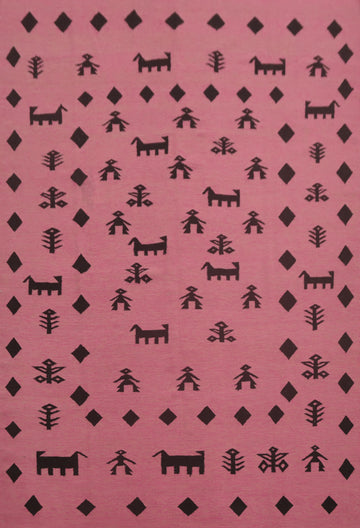 Tribal Pink Wool Kilim Vegetable Dye Area Rug 8x10