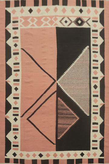 Pink Geometric Kilim Oriental Area Rug 9x12