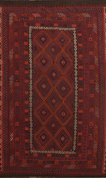 Geometric Kilim Vegetable Dye Wool Large Rug 9x15