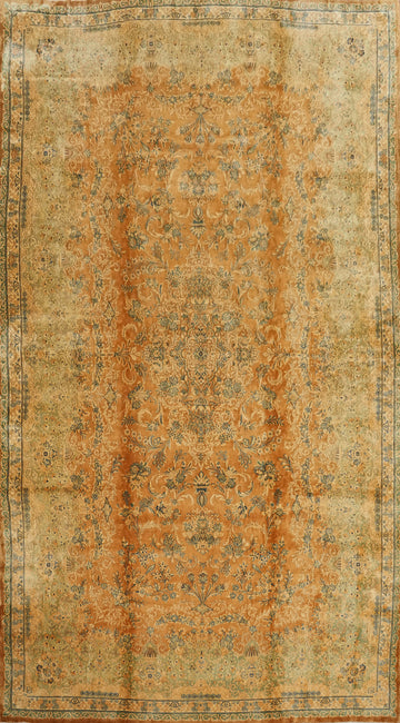 Vegetable Dye Floral Kerman Persian Large Rug 11x20