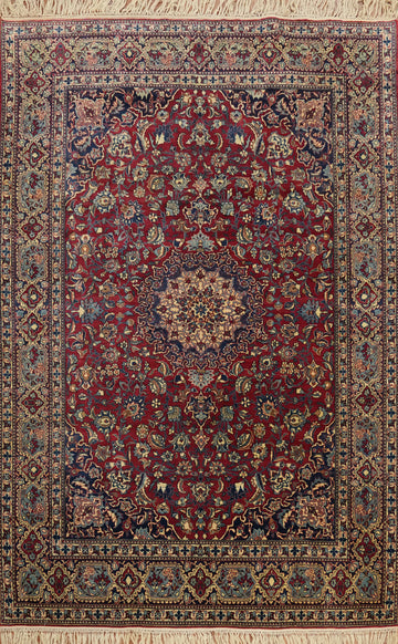Masterpiece Vegetable Dye Floral Isfahan Persian Rug 5x7