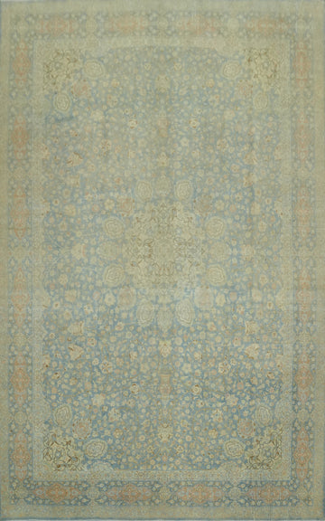 Antique Blue Floral Tabriz Persian Area Rug 8x12
