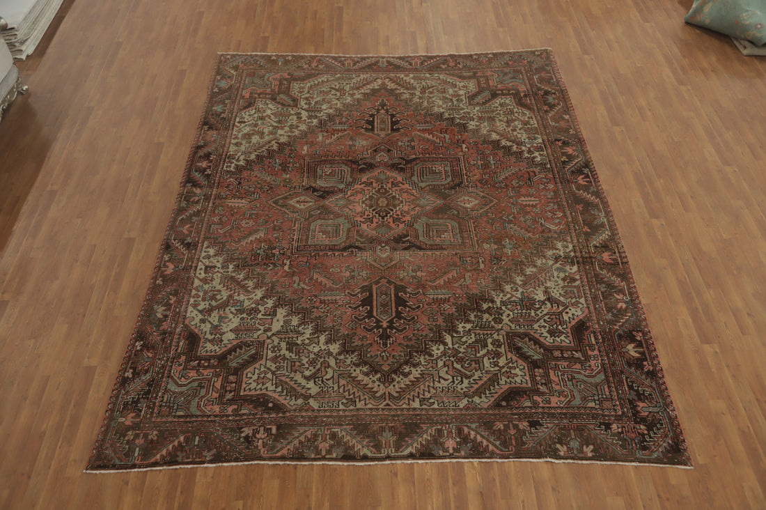 Antique Vegetable Dye Heriz Persian Area Rug 10x12