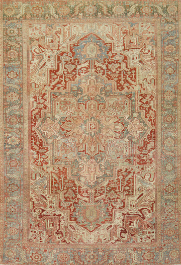 Antique Vegetable Dye Heriz Persian Area Rug 9x13