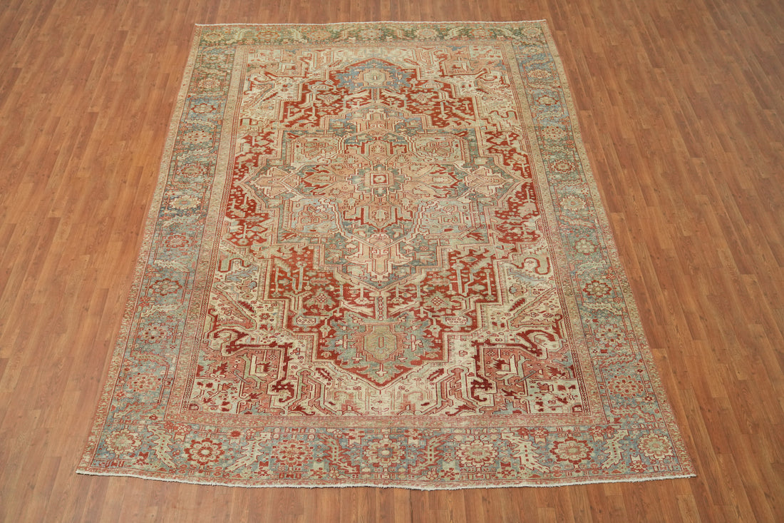 Antique Vegetable Dye Heriz Persian Area Rug 9x13