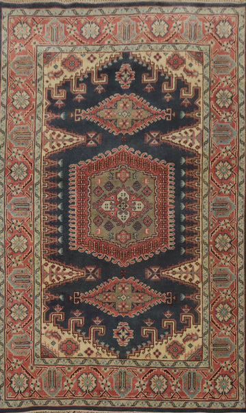 Geometric Viss Indian Area Rug 6x9