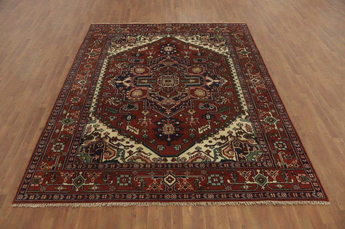 Geometric Heriz Serapi Indian Area Rug 8x10
