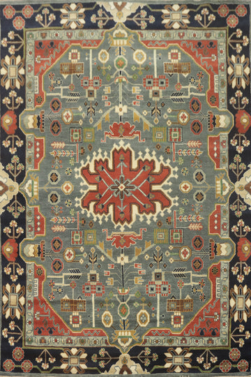 Geometric Kazak Indian Area Rug 8x10