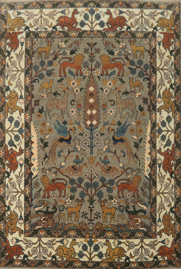 Hunting Design Wool Ziegler Indian Area Rug 9x12