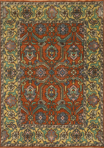 Orange Wool Oushak Indian Area Rug 8x10