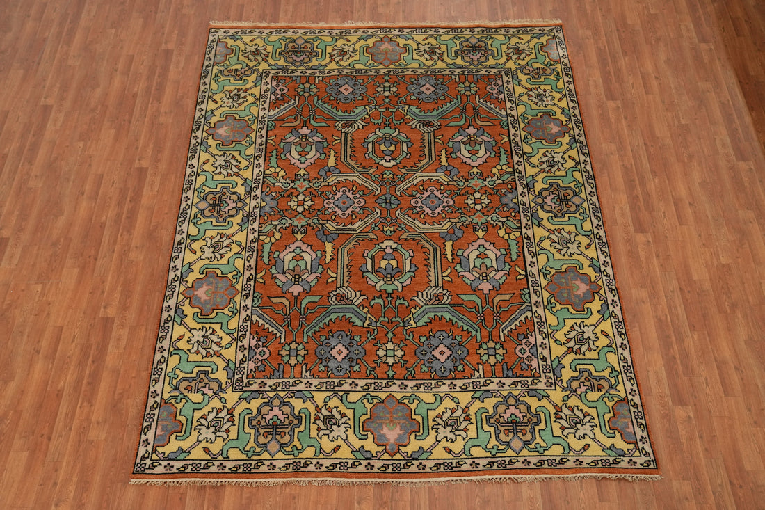 Orange Wool Oushak Indian Area Rug 8x10