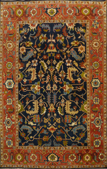 Blue Floral Oushak Indian Area Rug 9x12