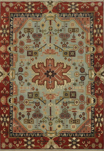 Geometric Wool Kazak Indian Area Rug 8x10