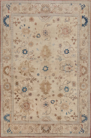 Vegetable Dye Floral Agra Indian Large Rug 13x17