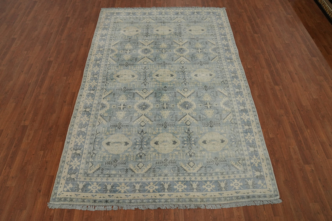Geometric Oushak Indian Area Rug 7x10