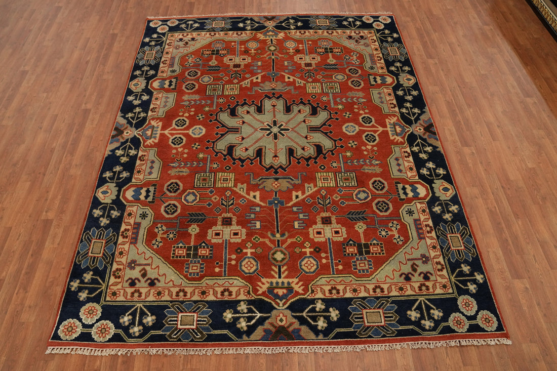 Geometric Kazak Indian Area Rug 8x10