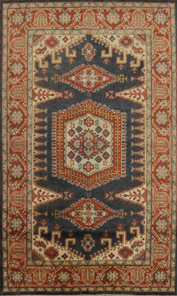 Geometric Viss Indian Area Rug 6x9