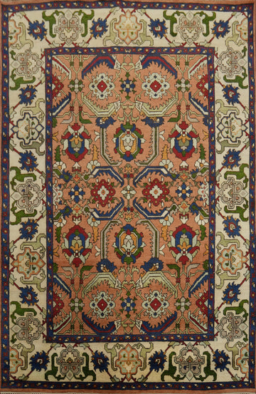 Orange Wool Oushak Room Size Area Rug 8x10