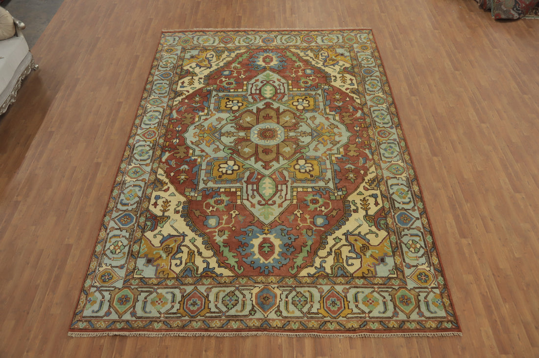 Geometric Heriz Serapi Oriental Large Rug 10x14