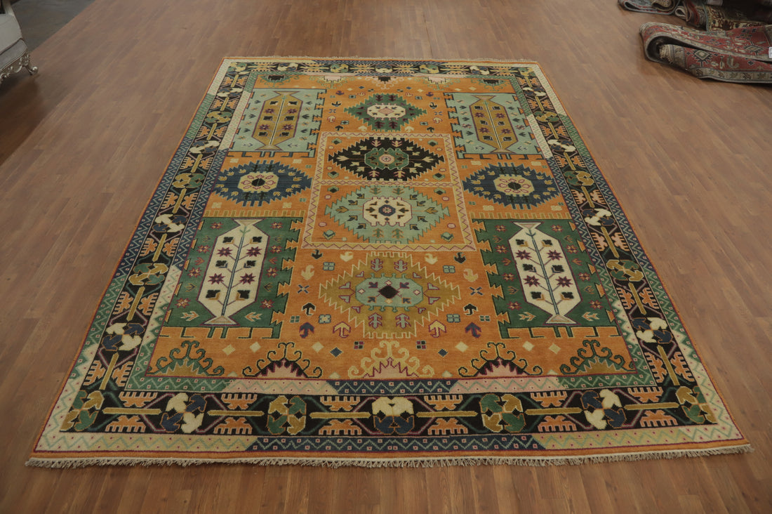 Geometric Wool Kazak Large Area Rug 9x12