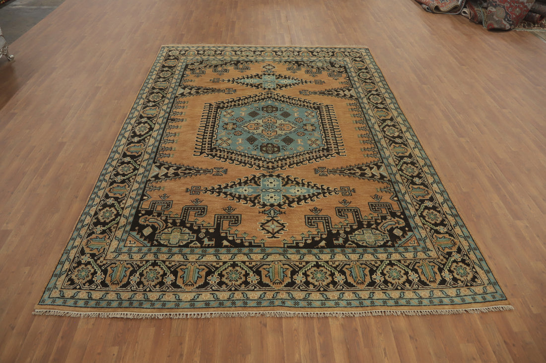 Orange Wool Viss Large Area Rug 9x12