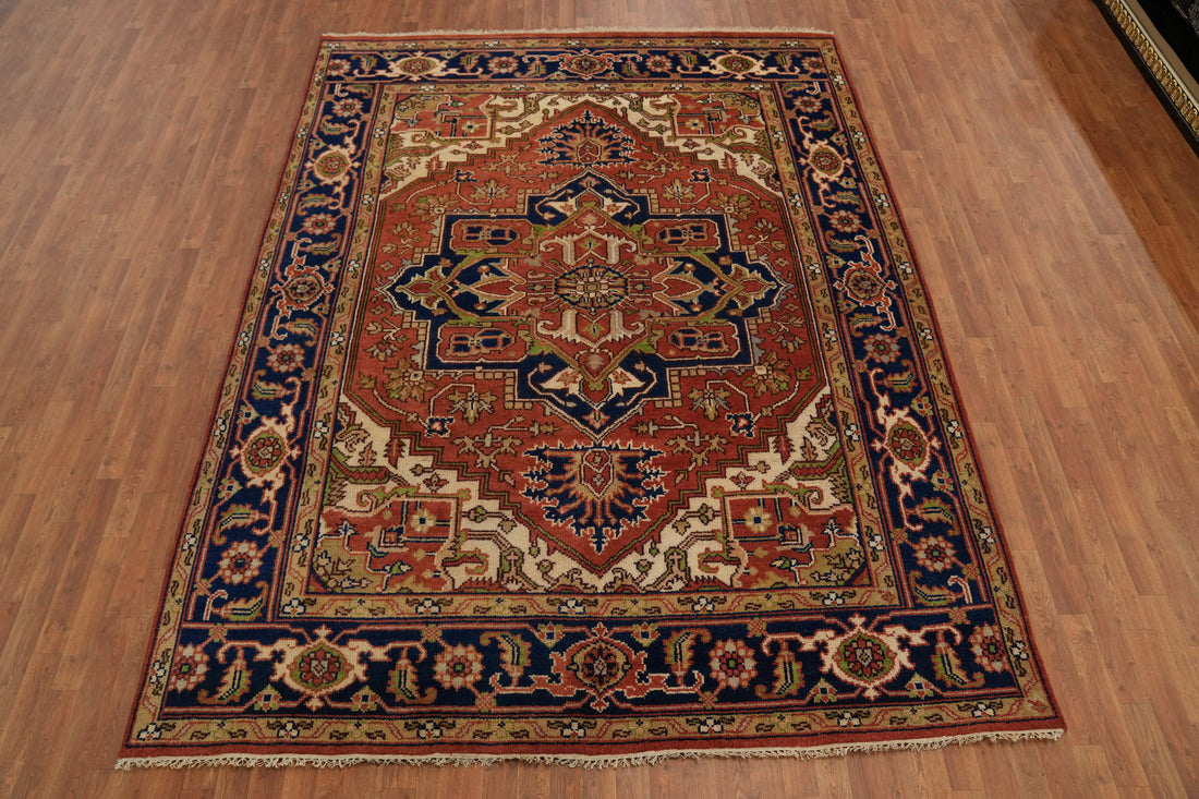 Geometric Heriz Serapi Room Size Area Rug 8x10