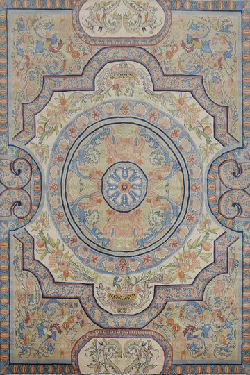 Victorian Style Aubusson Vegetable Dye Area Rug 9x12
