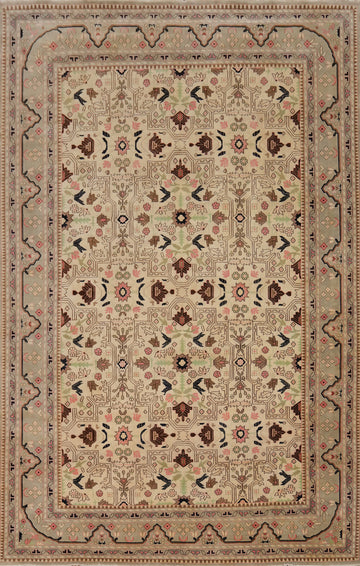 Vegetable Dye Art Deco Handmade Large Rug 10x14