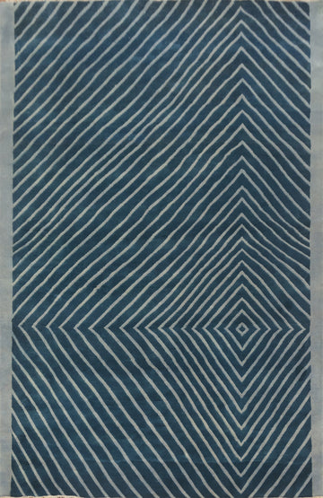 Vegetable Dye Blue Gabbeh Living Room Area Rug 6x8