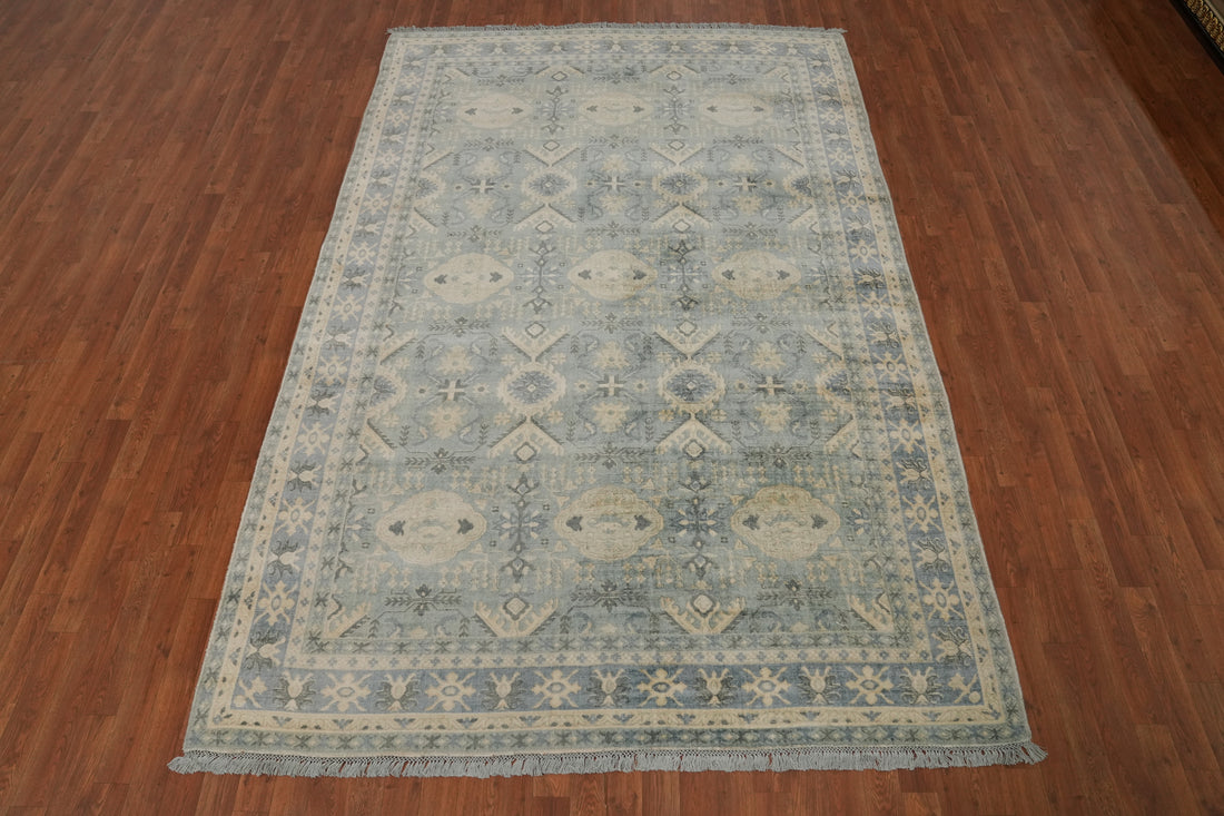 Geometric Oushak Living Room Area Rug 7x10