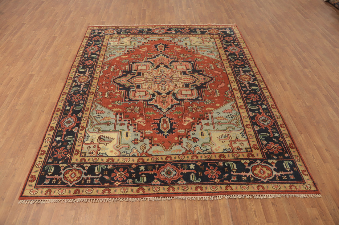 Geometric Heriz Serapi Living Room Area Rug 8x10