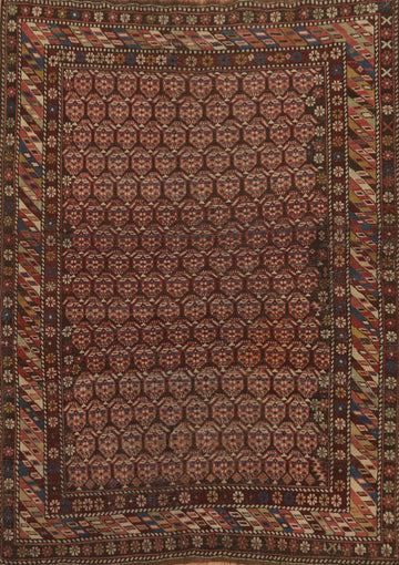 Pre-1900 Antique Kazak Vegetable Dye Rug 4x4
