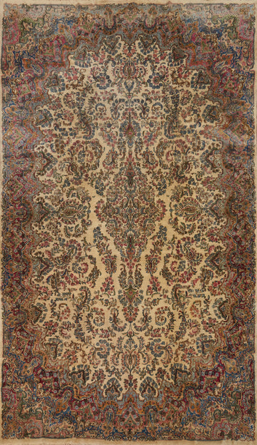 Antique Kerman Vegetable Dye Persian Large Rug 12x19