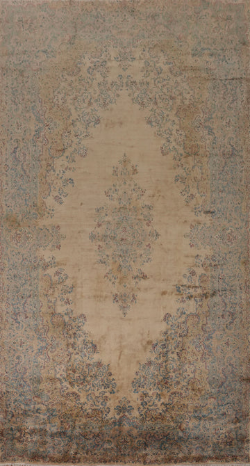 Antique Vegetable Dye Kerman Persian Large Rug 10x20